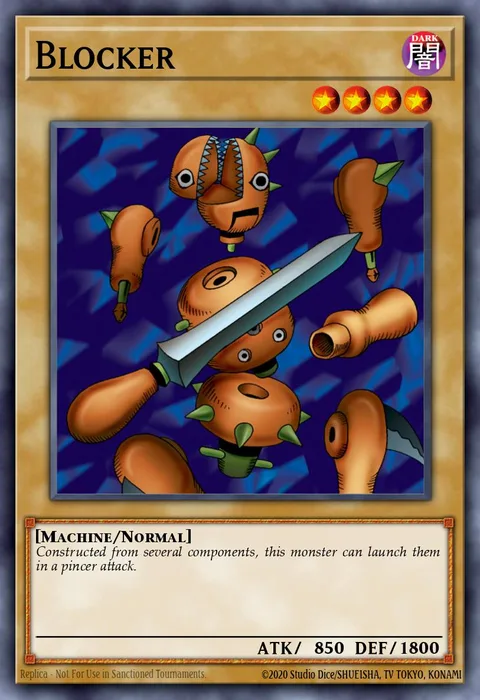 Blocker trading card