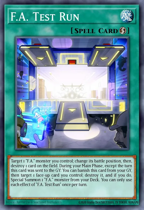 F.A. Test Run trading card
