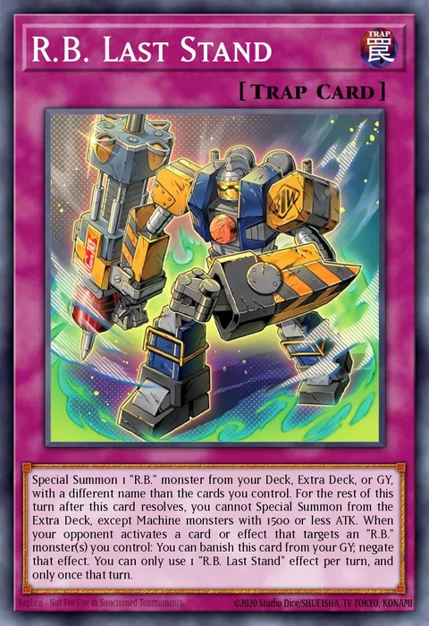 R.B. Last Stand trading card