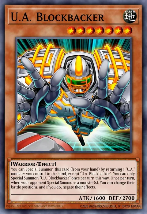 U.A. Blockbacker trading card