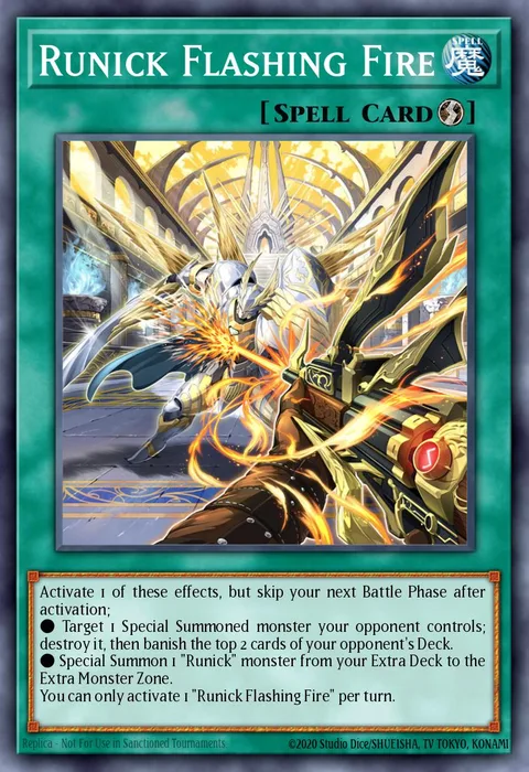 Runick Flashing Fire trading card