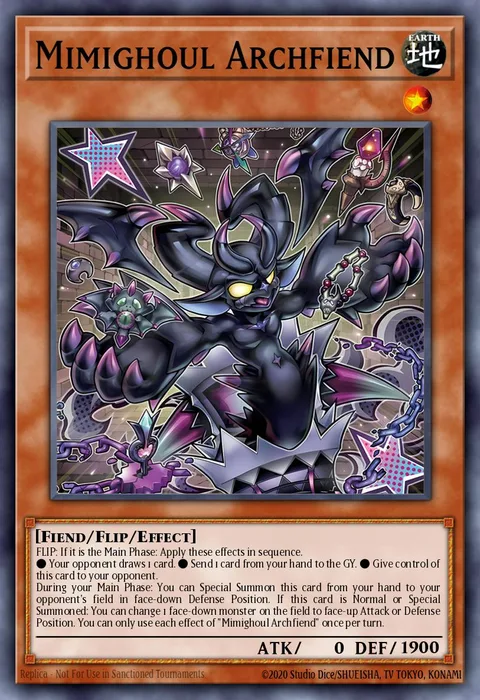 Mimighoul Archfiend trading card