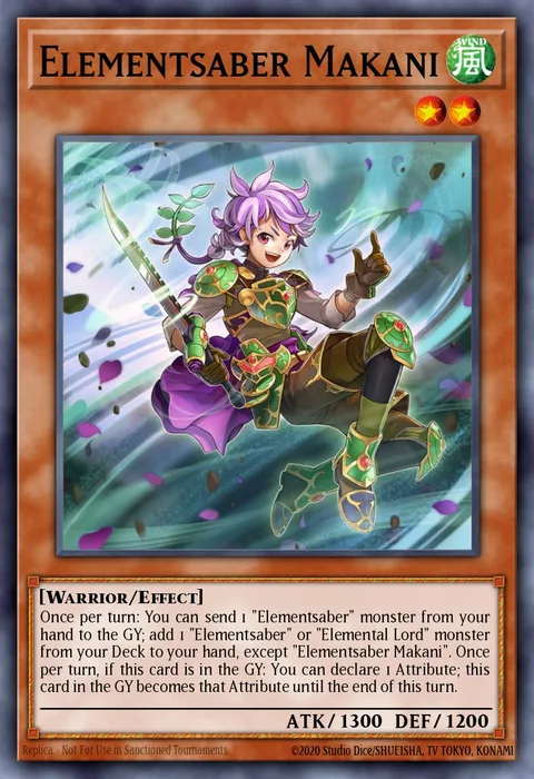 Elementsaber Makani trading card