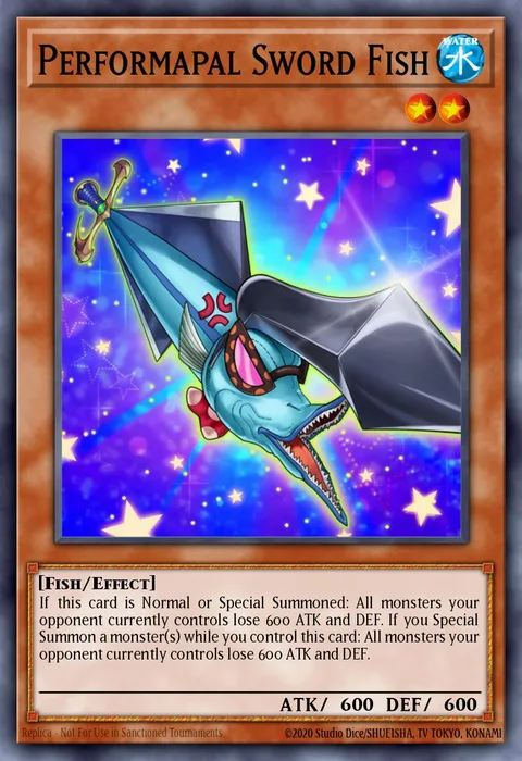 Performapal Sword Fish trading card