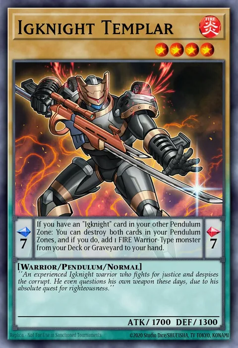 Igknight Templar trading card