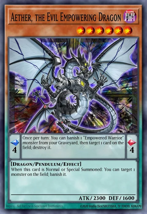 Aether, the Evil Empowering Dragon trading card