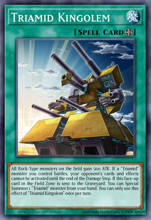 Triamid Kingolem trading card