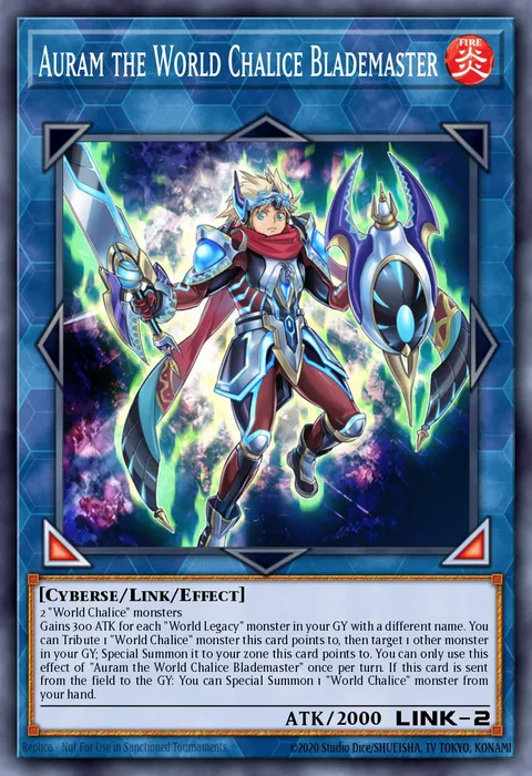 Auram the World Chalice Blademaster trading card