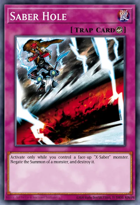 Saber Hole trading card
