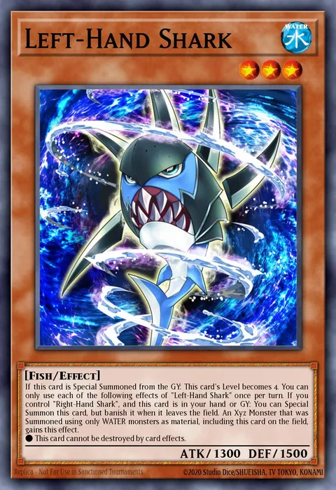 Left-Hand Shark trading card