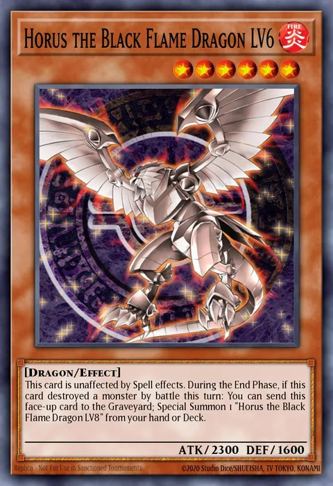 Horus the Black Flame Dragon LV6 trading card