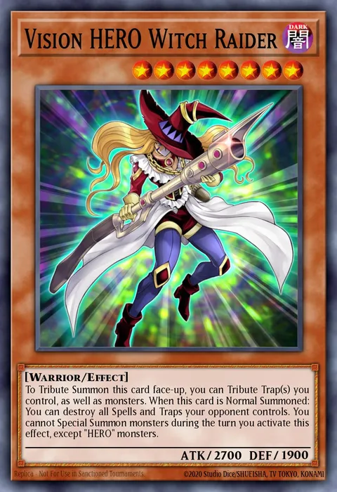 Vision HERO Witch Raider trading card