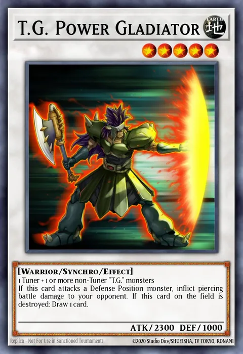 T.G. Power Gladiator trading card