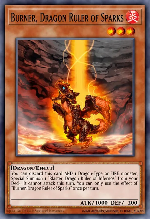 Burner, Dragon Ruler of Sparks trading card