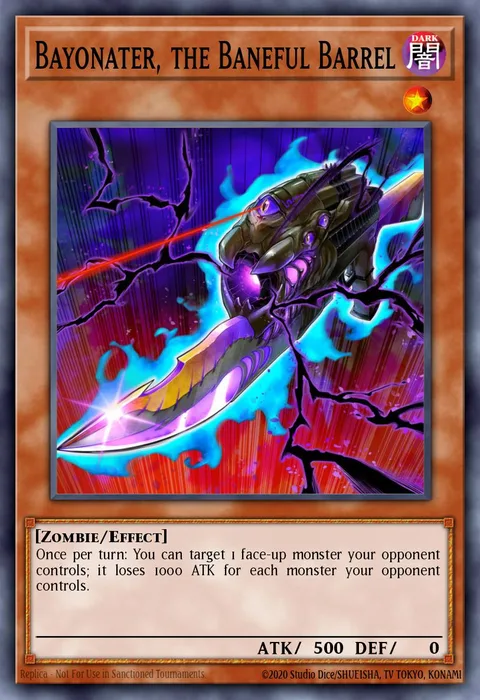 Bayonater, the Baneful Barrel trading card