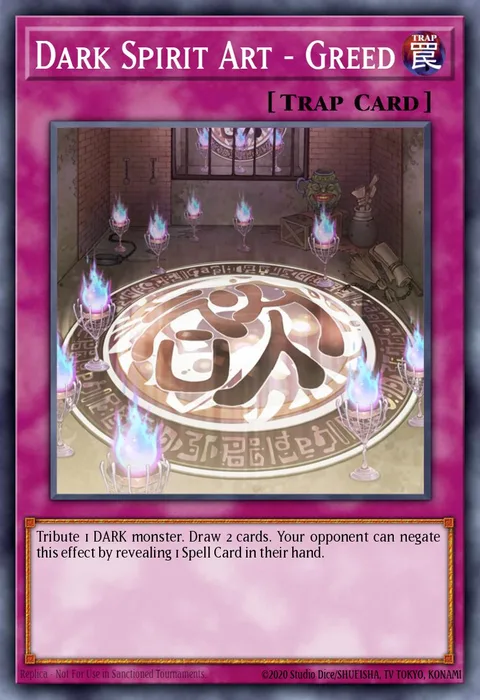 Dark Spirit Art - Greed trading card