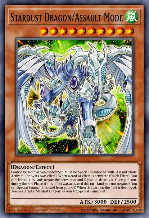 Stardust Dragon/Assault Mode trading card