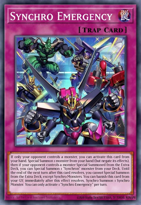 Synchro Emergency trading card