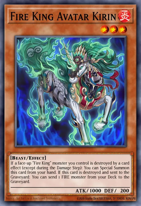 Fire King Avatar Kirin trading card