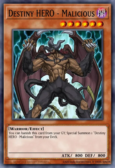 Destiny HERO - Malicious trading card