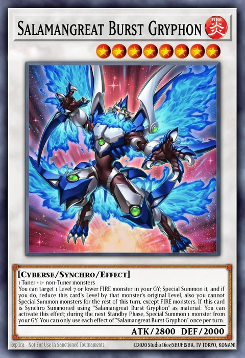 Salamangreat Burst Gryphon trading card
