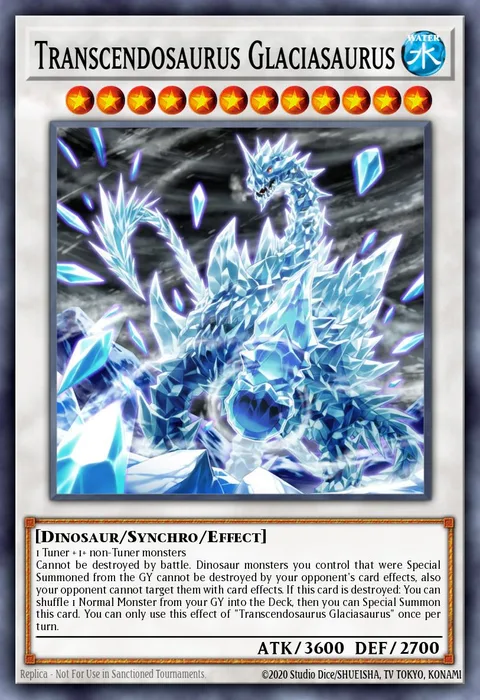 Transcendosaurus Glaciasaurus trading card