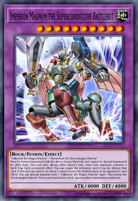 Imperion Magnum the Superconductive Battlebot trading card