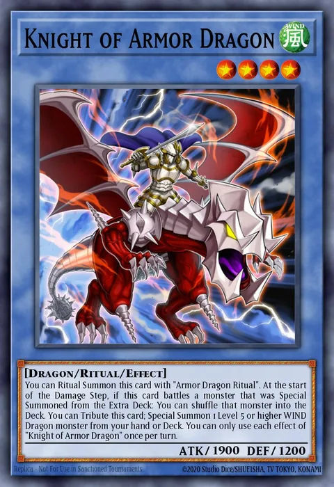 Knight of Armor Dragon trading card