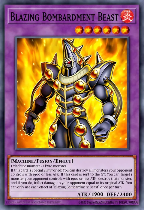 Blazing Bombardment Beast trading card