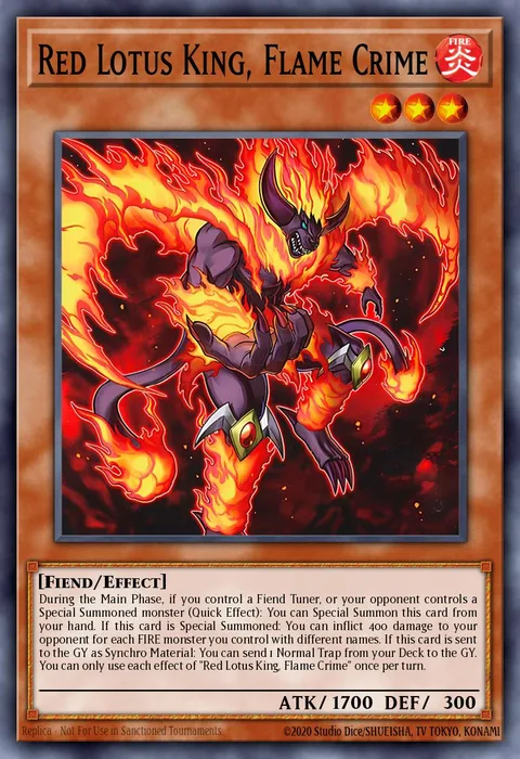 Red Lotus King, Flame Crime trading card