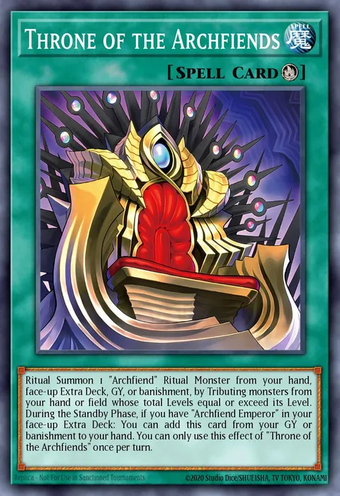 Throne of the Archfiends trading card