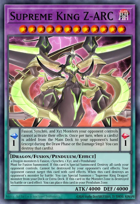Supreme King Z-ARC trading card