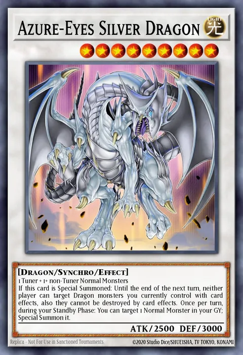 Azure-Eyes Silver Dragon trading card