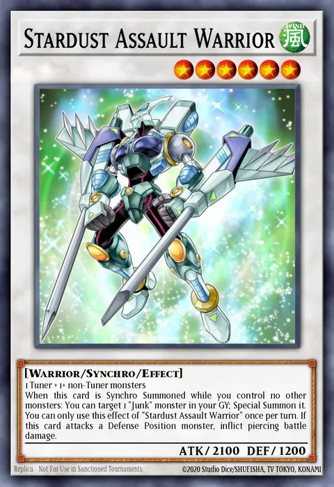 Stardust Assault Warrior trading card