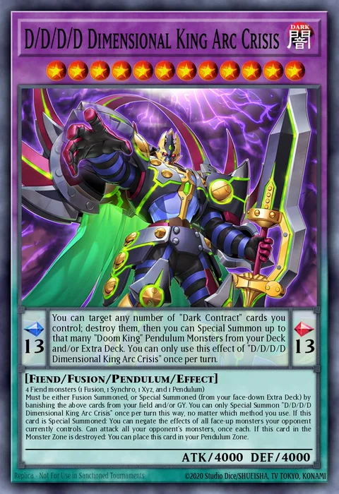 D/D/D/D Dimensional King Arc Crisis trading card