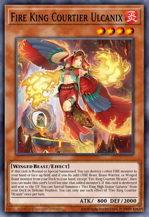 Fire King Courtier Ulcanix trading card