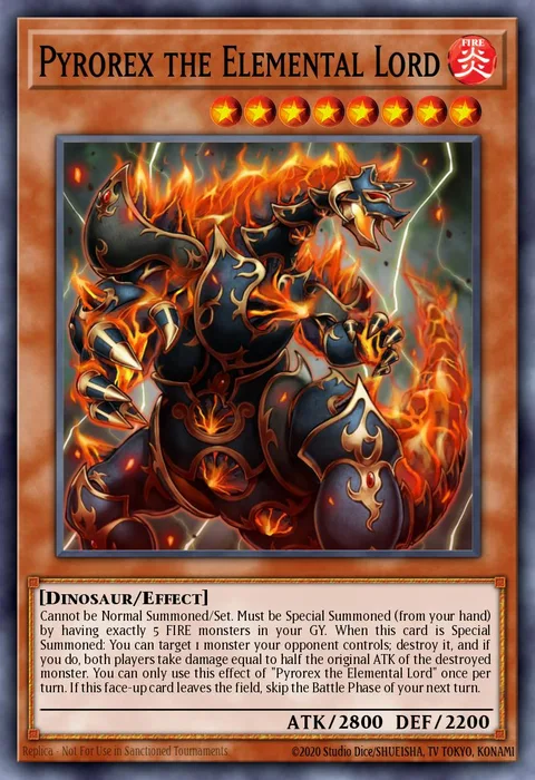 Pyrorex the Elemental Lord trading card