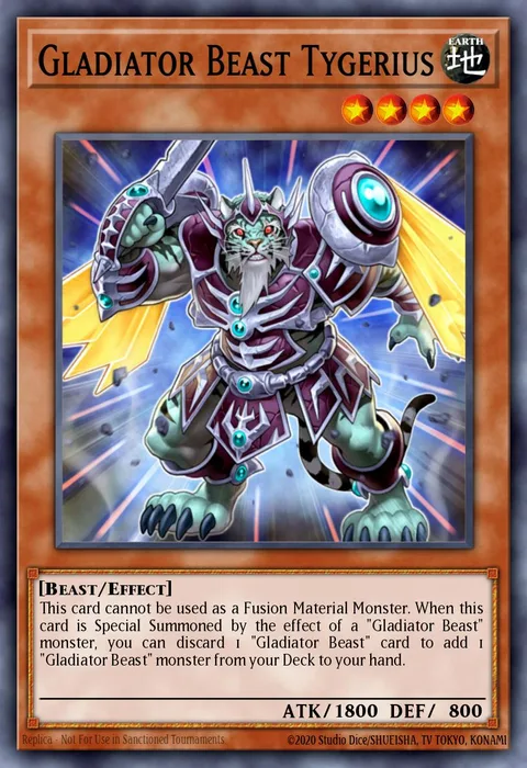 Gladiator Beast Tygerius trading card