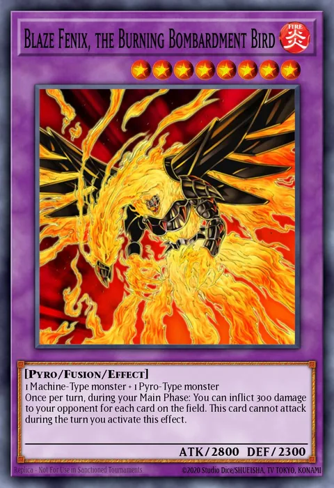 Blaze Fenix, the Burning Bombardment Bird trading card