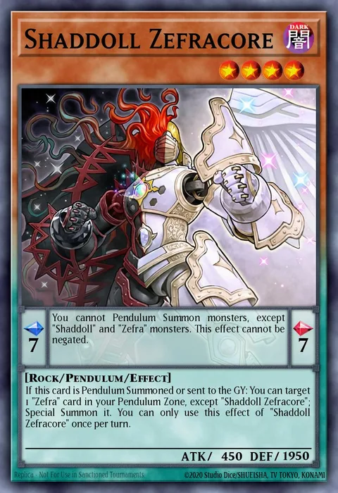Shaddoll Zefracore trading card