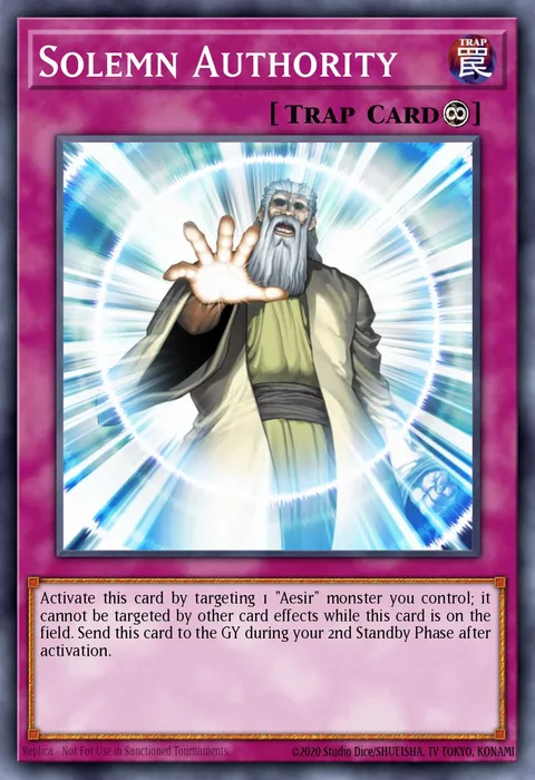 Solemn Authority trading card