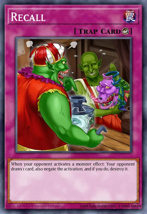 Recall trading card