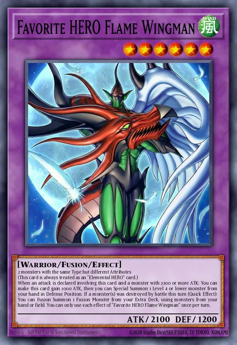 Favorite HERO Flame Wingman trading card