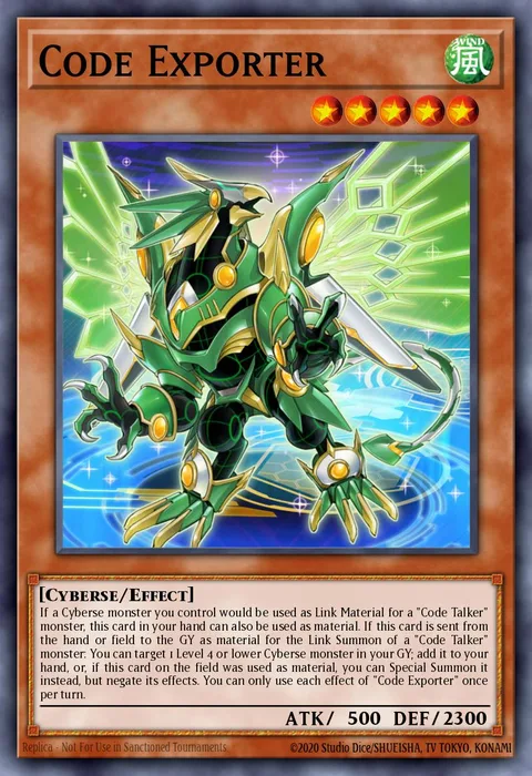 Code Exporter trading card