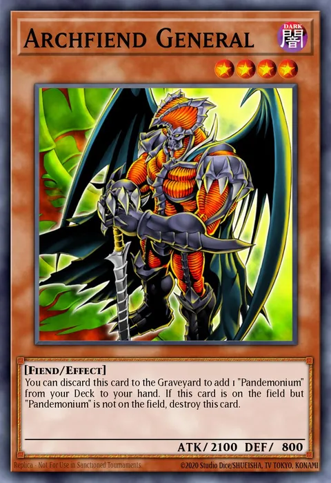 Archfiend General trading card