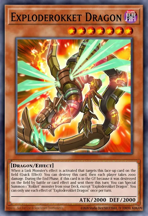 Exploderokket Dragon trading card