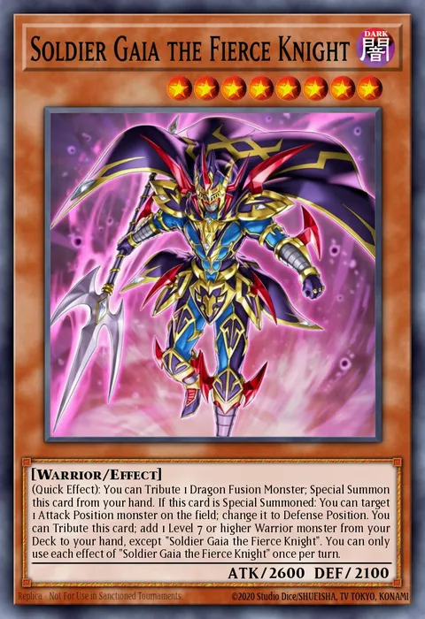 Soldier Gaia the Fierce Knight trading card