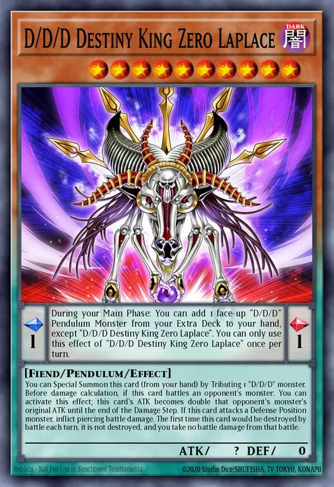 D/D/D Destiny King Zero Laplace trading card