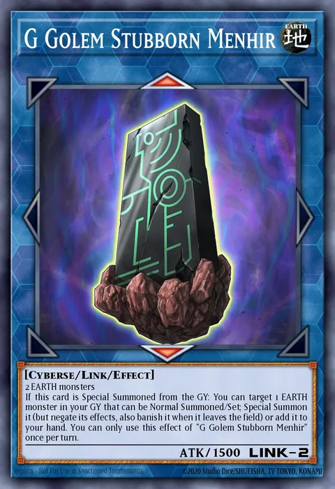 G Golem Stubborn Menhir trading card