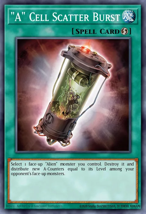 "A" Cell Scatter Burst trading card